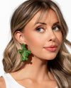 Turtle Tapestry - Green Post Earrings - Paparazzi Accessories