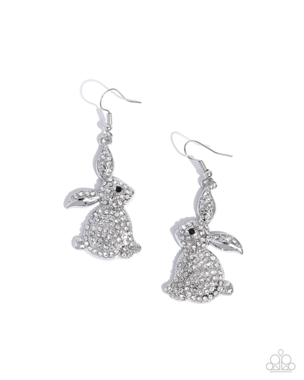 five-dollar-jewelry-bunny-bling-white-earrings-paparazzi-accessories