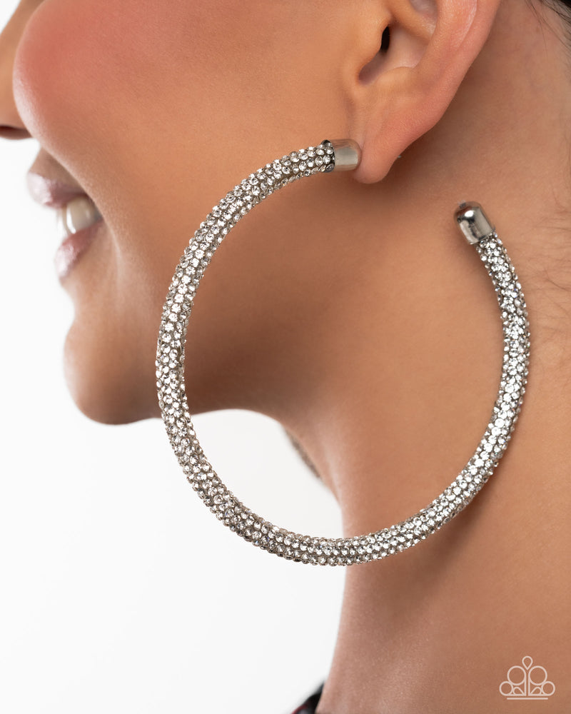 Classy Condition - White Earrings - Paparazzi Accessories