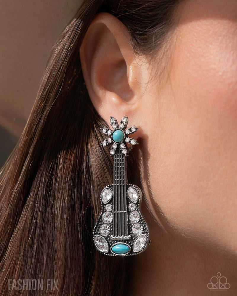 Country Comeback - Blue Post Earrings - Paparazzi Accessories