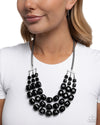 Reliant Rows - Black Necklace - Paparazzi Accessories