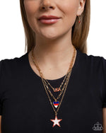 Unforgettable USA - Gold Necklace - Paparazzi Accessories