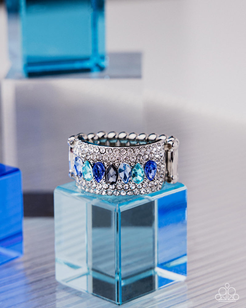 Laid-Back Linear - Blue Ring - Paparazzi Accessories