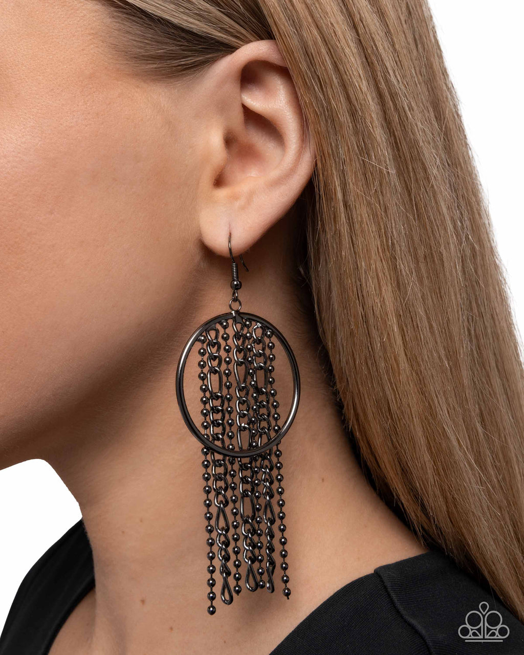 Laborious Lure - Black Earrings - Paparazzi Accessories