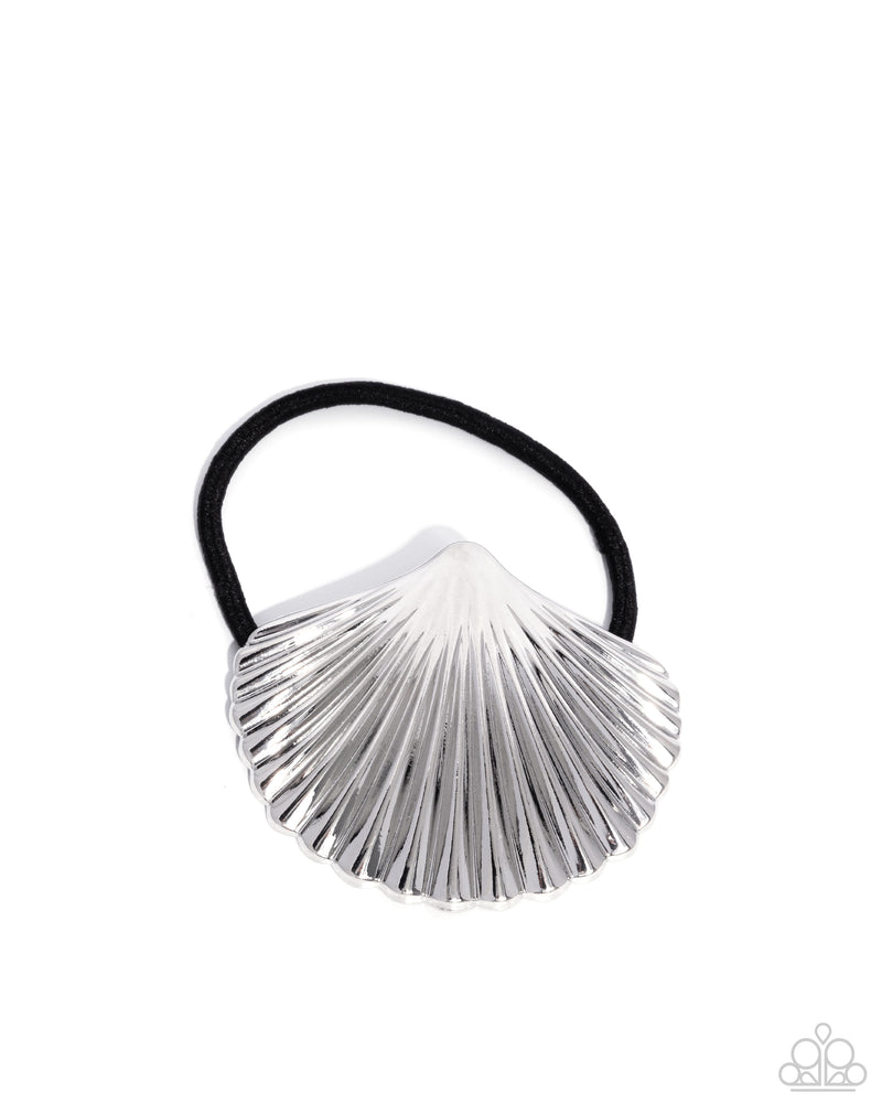five-dollar-jewelry-short-seashell-silver-hair clip-paparazzi-accessories
