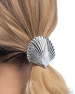 Short Seashell - Silver Hair Tie - Paparazzi Accessories