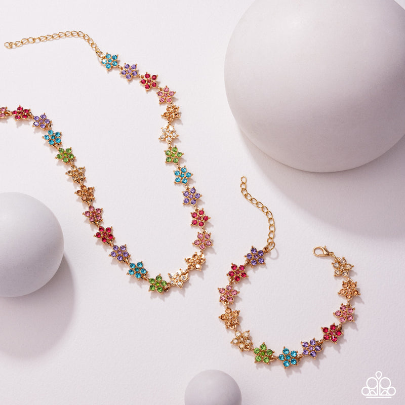Floral Flatland - Multi Bracelet - Paparazzi Accessories