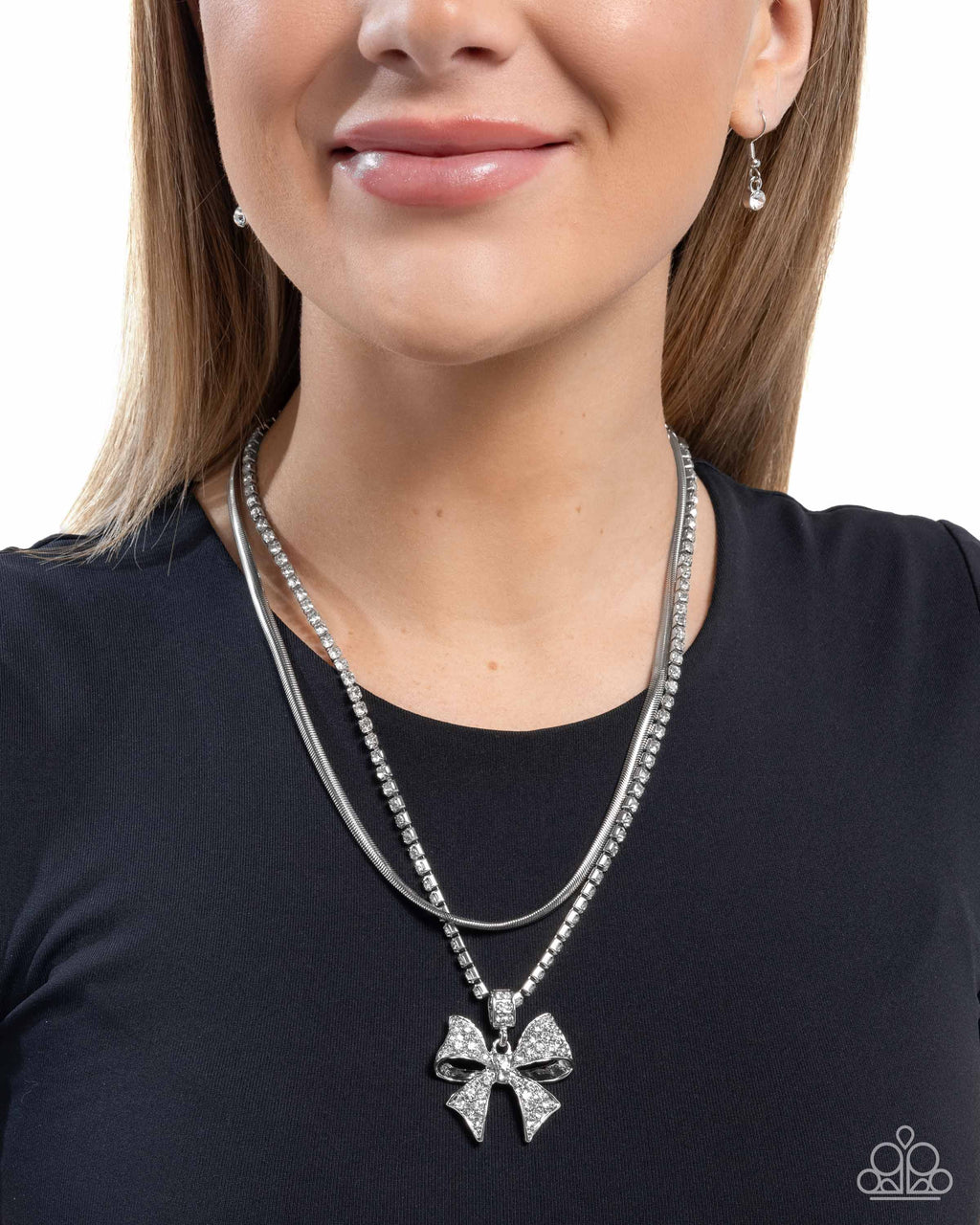Cheerful Coquette - White Necklace - Paparazzi Accessories