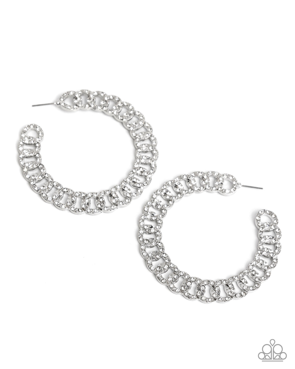 eight-dollar-jewelry-interlocked-icing-white-earrings-paparazzi-accessories