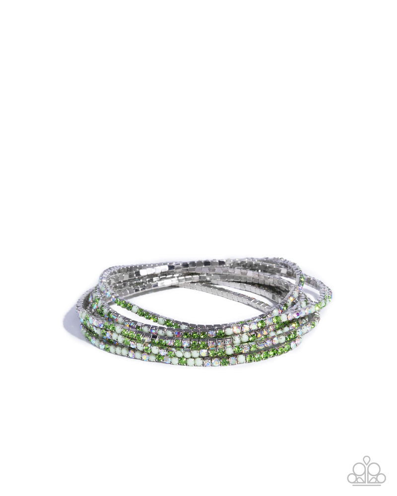 five-dollar-jewelry-candlelight-cascade-green-bracelet-paparazzi-accessories