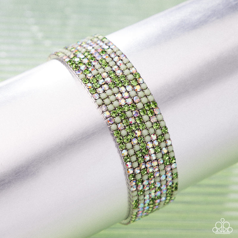 Candlelight Cascade - Green Bracelet - Paparazzi Accessories