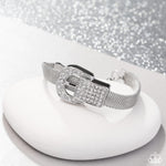 Boldly Buckled - White Bracelet - Paparazzi Accessories