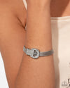 Boldly Buckled - White Bracelet - Paparazzi Accessories