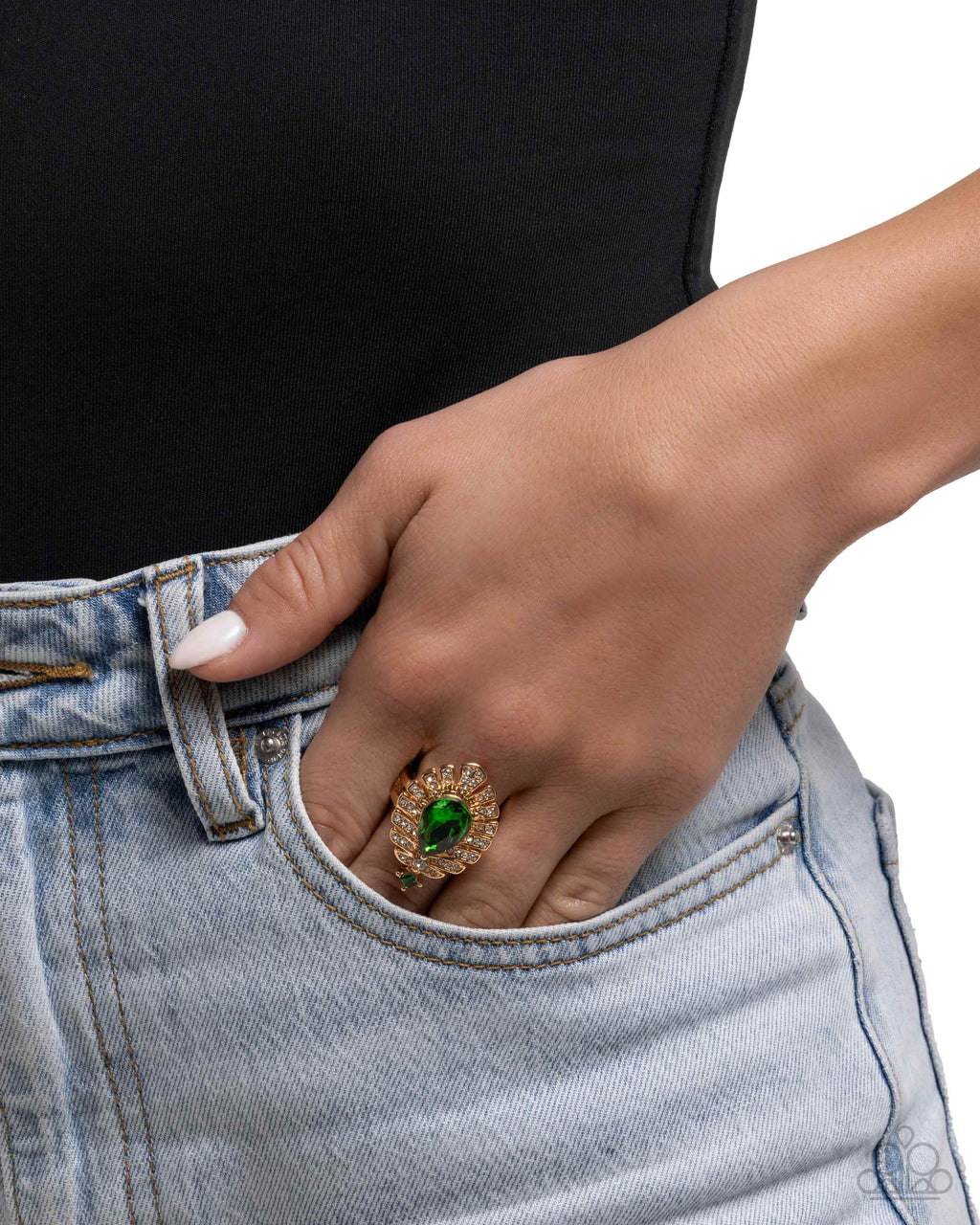 Extended Elite - Green Ring - Paparazzi Accessories