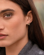Stallion Selfie - Gold Post Earrings - Paparazzi Accessories