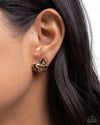 Stallion Selfie - Gold Post Earrings - Paparazzi Accessories