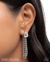 Cascading Collection - White Post Earrings - Paparazzi Accessories