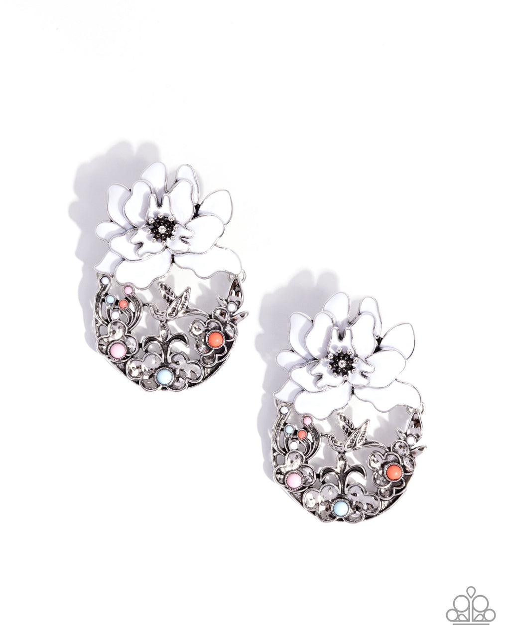 eight-dollar-jewelry-hummingbird-homecoming-white-post earrings-paparazzi-accessories