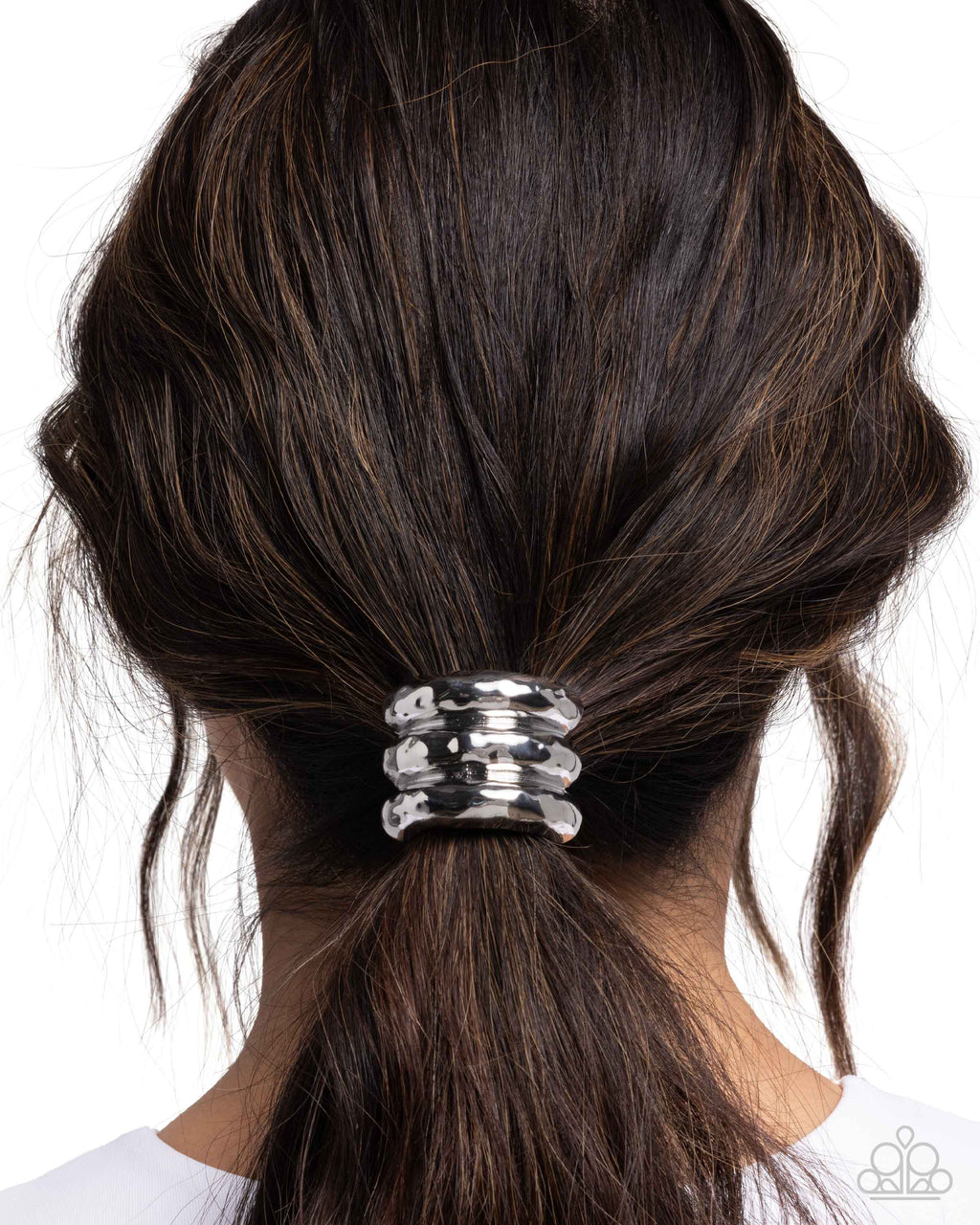 Crimped Celebrity - Silver Hair Tie - Paparazzi Accessories