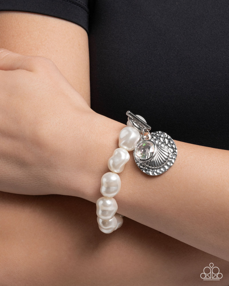 Coastal Cadenza - White Bracelet - Paparazzi Accessories