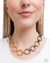 Mismatched Minuet - Gold Necklace - Paparazzi Accessories