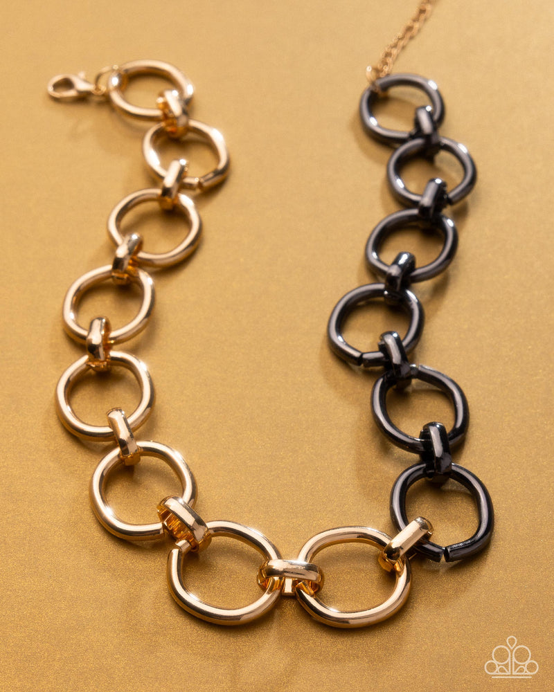 Mismatched Minuet - Gold Necklace - Paparazzi Accessories