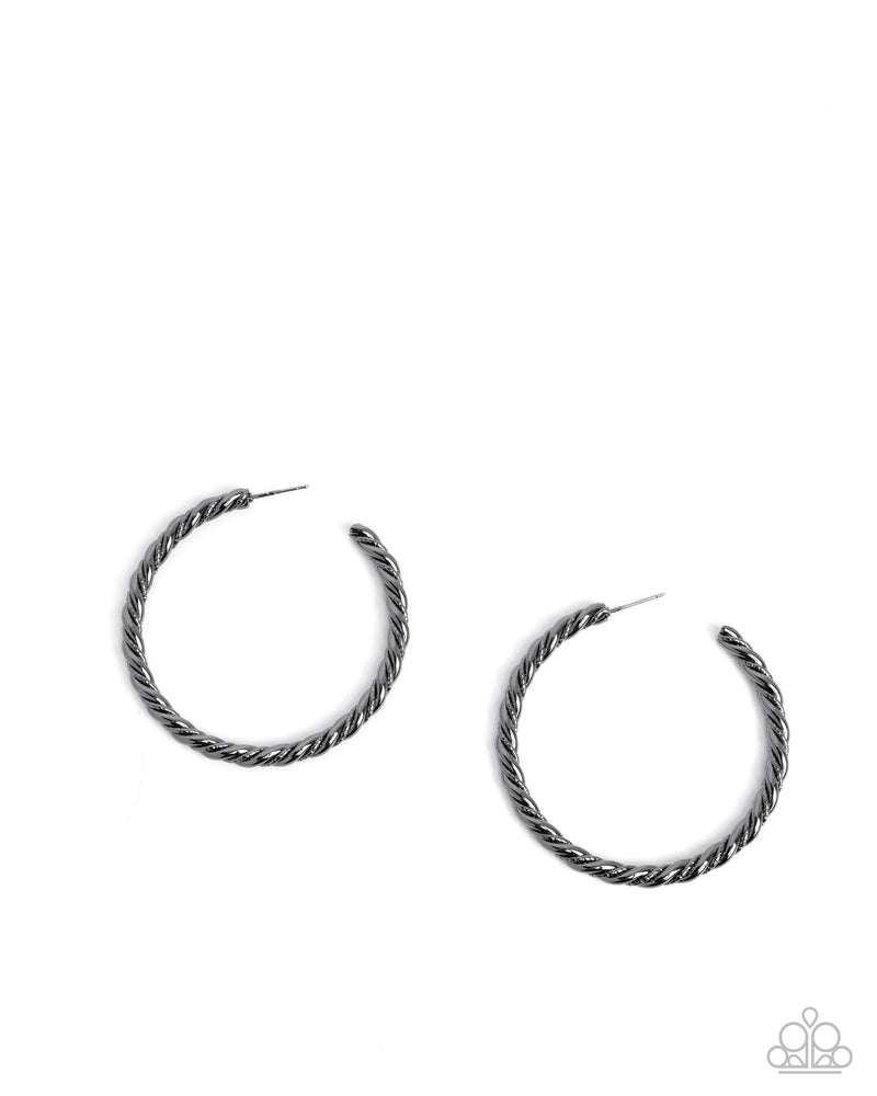 five-dollar-jewelry-coiled-class-black-earrings-paparazzi-accessories