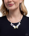 Floating Feature - Yellow Necklace - Paparazzi Accessories