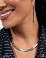 Herringbone Haute - Silver Necklace - Paparazzi Accessories