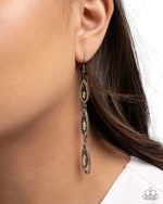 Teardrop Tenure - Brass Earrings - Paparazzi Accessories
