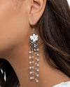 Flawless Floral - White Earrings - Paparazzi Accessories