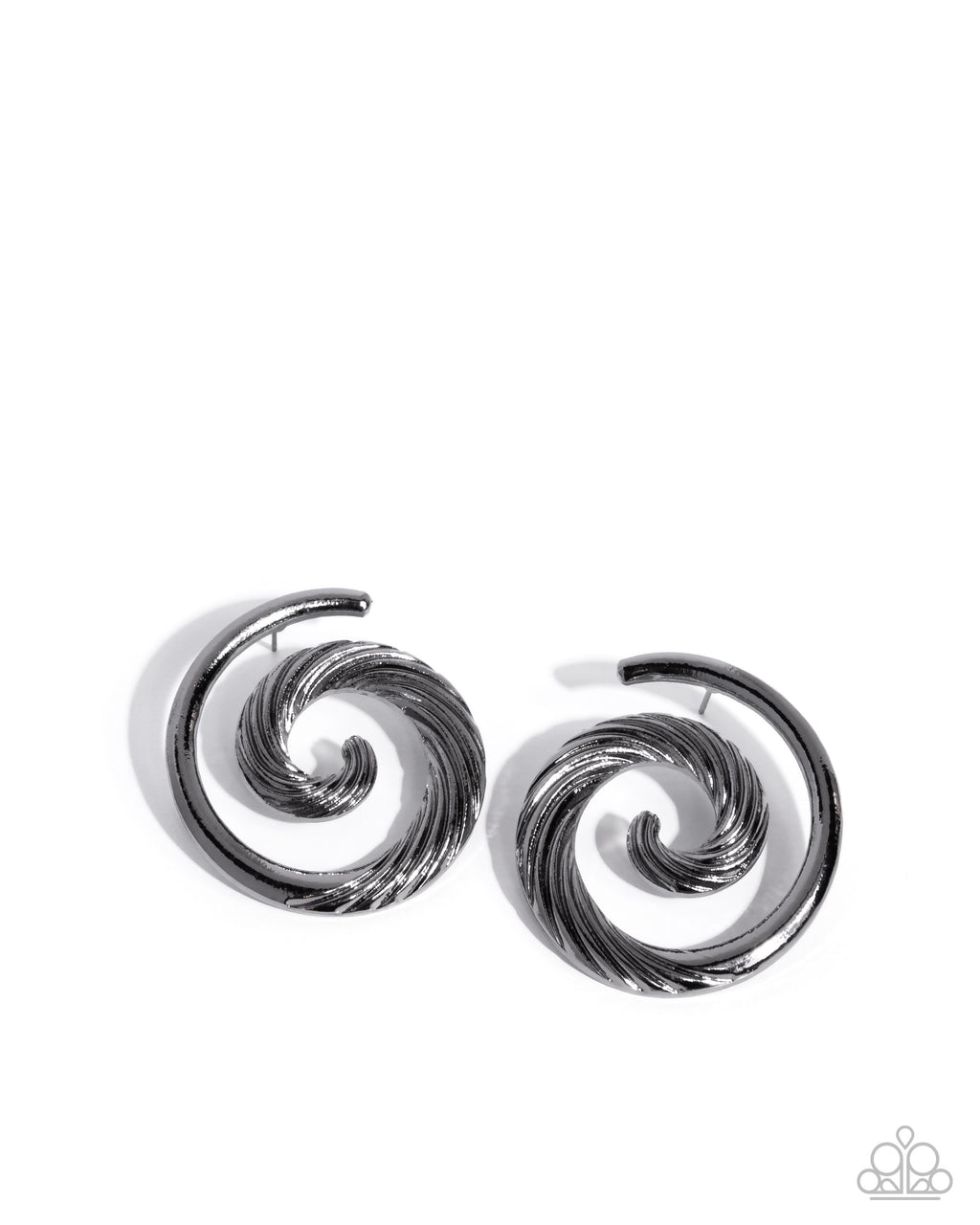 five-dollar-jewelry-spiral-silhouette-black-post earrings-paparazzi-accessories