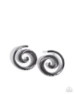 five-dollar-jewelry-spiral-silhouette-black-post earrings-paparazzi-accessories