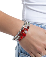 Doting Delight - Red Bracelet - Paparazzi Accessories