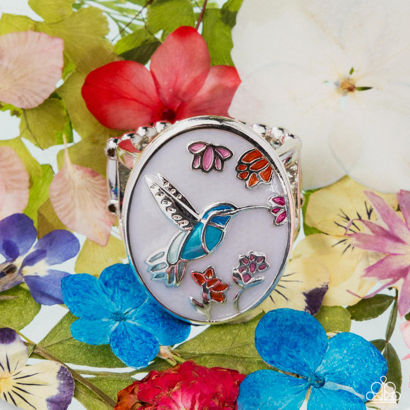 Hummingbird Hope - White Ring - Paparazzi Accessories
