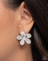 Blooming Boutique - White Post Earrings - Paparazzi Accessories