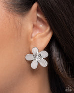 Blooming Boutique - White Post Earrings - Paparazzi Accessories