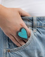 Affectionate Allegiance - Blue Ring - Paparazzi Accessories