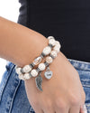 Santa Fe Settlement - White Bracelet - Paparazzi Accessories