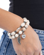 Santa Fe Settlement - White Bracelet - Paparazzi Accessories