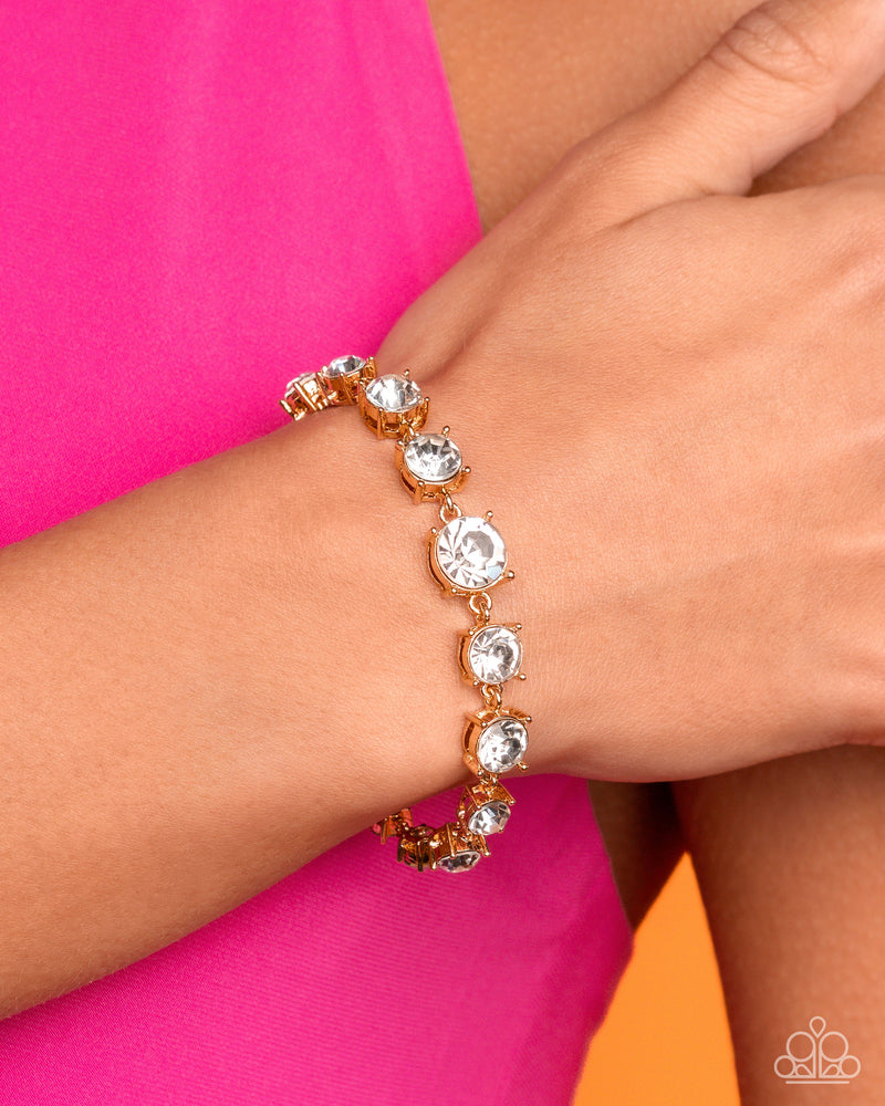 Sizable Shimmer - Gold Bracelet - Paparazzi Accessories