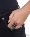 Boutonniere Bling - Red Ring - Paparazzi Accessories