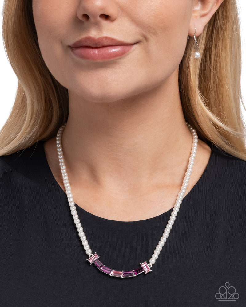 Eloquent Emeralds - Pink Necklace - Paparazzi Accessories