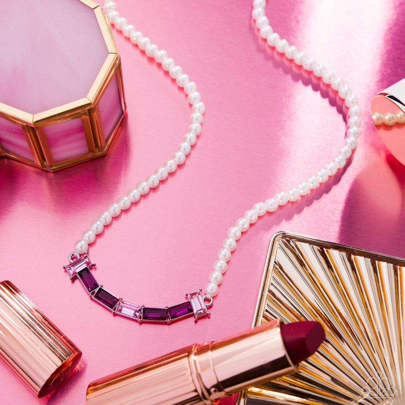 Eloquent Emeralds - Pink Necklace - Paparazzi Accessories