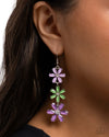 Blooming Bombshell - Purple Earrings - Paparazzi Accessories