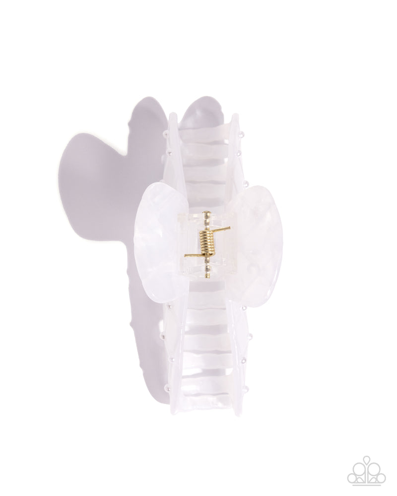 Precise Pearls - White Hair Clip - Paparazzi Accessories