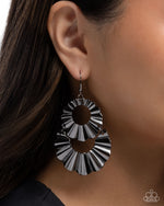 Crimped Consistency - Black Earrings - Paparazzi Accessories