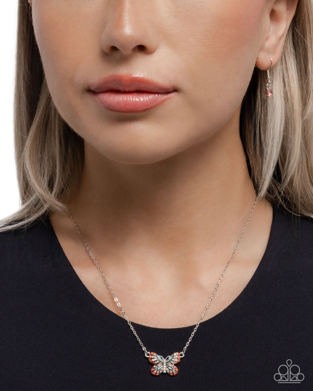 Gliding Glam - Orange Necklace - Paparazzi Accessories