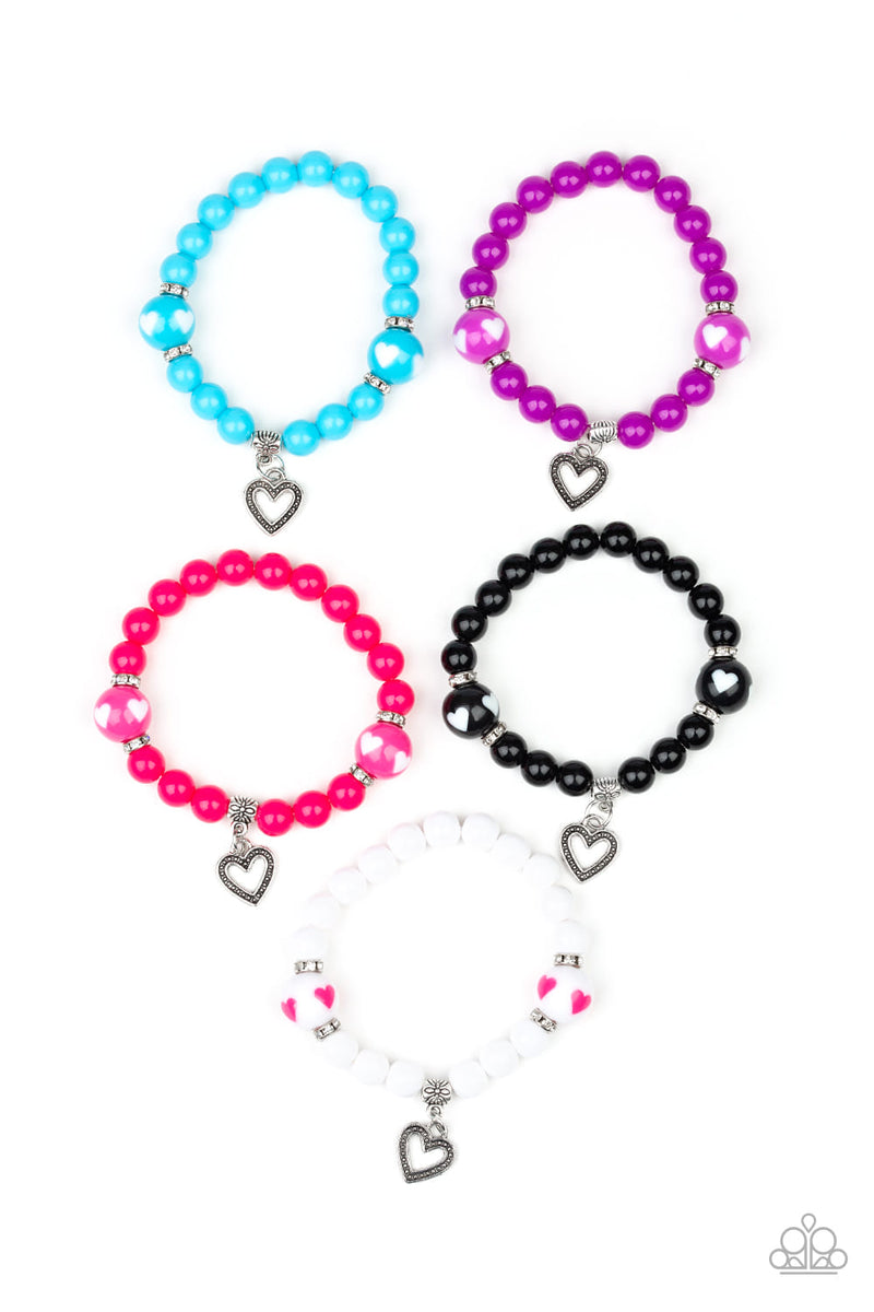 Starlet Shimmer Open Heart Charm Kids Bracelet Pack of 5