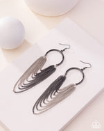Focused Fringe - Black Earrings - Paparazzi Accessories